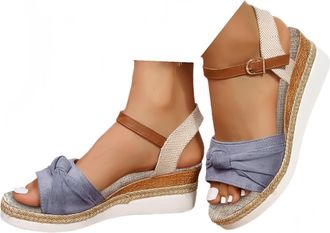 Generic Espadrilles Womens Wedges Orthopedic Sandals Orthopedic Sandals for Women Comfortable Platform Espadrille Shoes Dressy Summer Open Toe Ankle Strap Low