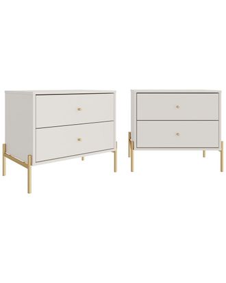 Manhattan Comfort Set Of 2 Jasper Nightstands