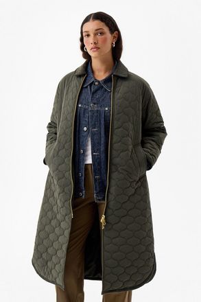 Hunter Fionn Long WoMens Dark Olive Textile - Size Medium