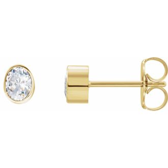Diamond2Deal 1/3ct Lab-Grown Diamond Stud Earrings Clarity SI, Color G-H, 14k Gold