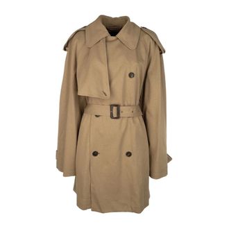 Balenciaga Trench Coats, female, Brown, Size: S Trench