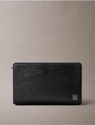 Calvin Klein Mens Emblem Logo Pouch - Black