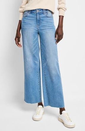 Nic+Zoe High Waist Raw Hem Wide Leg Jeans in Skyline at Nordstrom Rack, Size 33