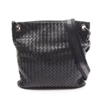 Bottega Veneta Black Intrecciato Shoulder Bag (Pre-Owned)
