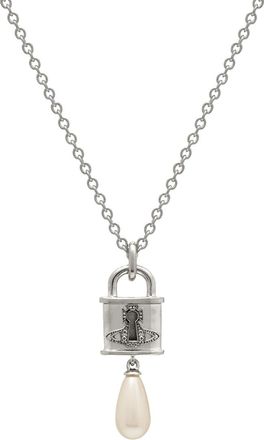 Vivienne Westwood Celestia Small Padlock Pendant Necklace - Silver - One Size