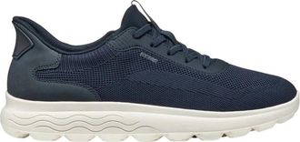 Geox Blauwe Casual Textiel Sneakers met 3cm Rubberen Zool - Heren - Sneakers - Blauw - 42 EU - Schoenen