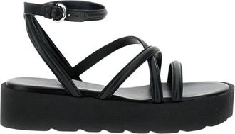 Gianvito Rossi Flatform Sandaal - Dames - Sandalen - Zwart - 37 1/2 EU - Leer - Schoenen