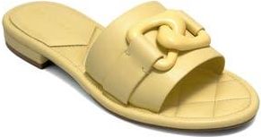Aerosoles Big Charm Link Slide Sandal in Yellow Faux Nappa at Nordstrom Rack, Size 6.5