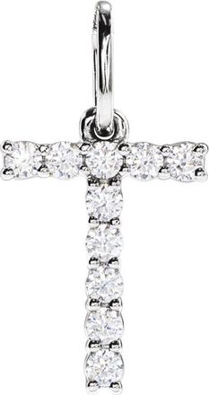 Diamond2Deal 14k Gold 1/6ct Lab-Grown Diamond Initial T Pendant