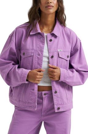 Wrangler Cowgirl Cut Relaxed Denim Jacket in Bellflower at Nordstrom, Size X-Large