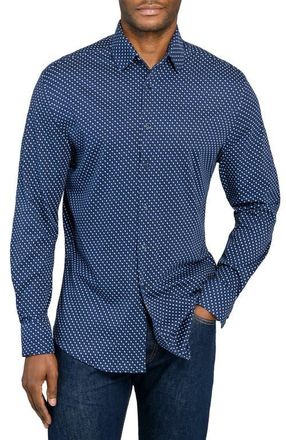 Brooklyn Brigade Neat Print Knit Long Sleeve Basic in Navy/white at Nordstrom, Size Xx-Large