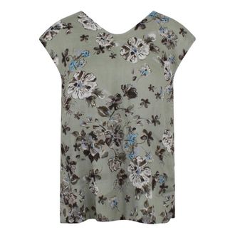 Max Mara Sleeveless Tops, female, Green, Size: XS Sleeveless Top with Waist Ties