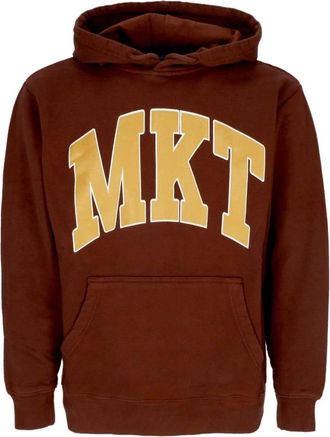 Market Arc Hoodie met Fleece Voering - Heren - Hoodies - Bruin - XL - Katoen - Hoodies & sweatvesten