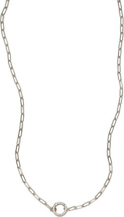 Made by Mary Jude Charm Necklace with CZ Link Lock in Silver at Nordstrom