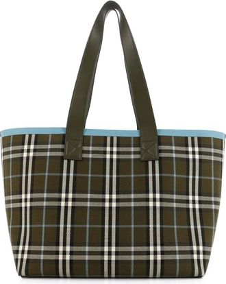Burberry London Check Canvas Medium tote bag - Groen