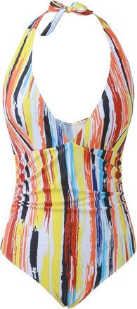 Generic Womens Swimsuit Halterneck Tummy Control One Piece Swimsuit Deep V Padded Push Up Ruched Swimwear Swimming Costume Ladies Retro Bathing Suits Vintage 