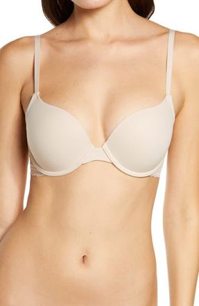 Natori Sheer Glamour Push-Up Underwire Bra in Light Mocha at Nordstrom, Size 36Dd