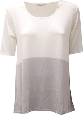 KANGRA Off-White/Zilver Viscose Top Gemaakt in Itali&euml; - Dames - Blouses - Wit - L - Overhemden