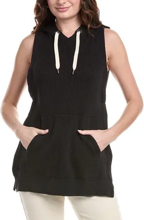 Brunello Cucinelli Black Sleeveless Hooded Knit Tunic, Size X-Small