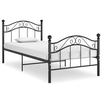 vidaXL Estructura De Cama Sin Colch&oacute;n Metal Negro 90x200 Cm Vidaxl