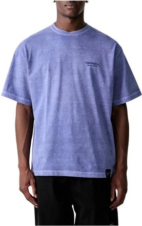 Neighborhood Pigment Dyed Logo T-Shirt - Heren - Tops - Blauw - Maat: L Katoen