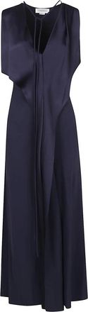 Victoria Beckham Kleedjes, Dames, Blauw, 2Xs, Blauwe Jurk Elegant Chic Stijl