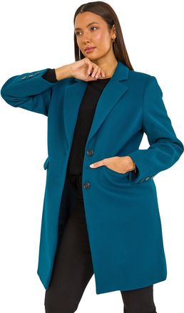 Roman Womens Tailored Single Breasted Coat - Blue - Size 20 UK