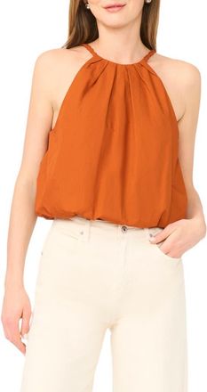 Parker Bubble Hem Halter Neck Top in Rust at Nordstrom Rack, Size X-Large