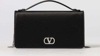 Valentino Garavani Pochette VLogo Signature in raso con monogram di strass
