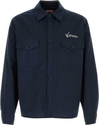 Kenzo Navy Blue Logo Overshirt