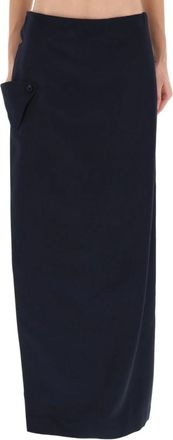 Jean Paul Gaultier Maxi Rokken - Dames - Maxi Rokken - Blauw - XS - Wol - Rokken