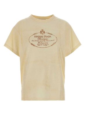 Prada Yellow Graphic Crew Neck T-Shirt