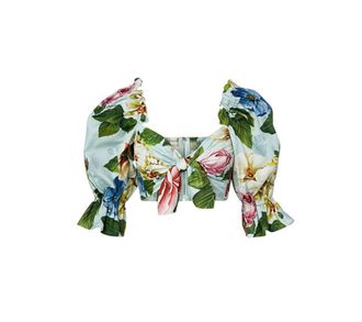 Dolce & Gabbana Multicolour floral cotton cropped bustier top Size XS