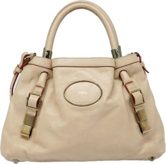 Chloé Victoria Beige Leather Handbag (Pre-Owned)