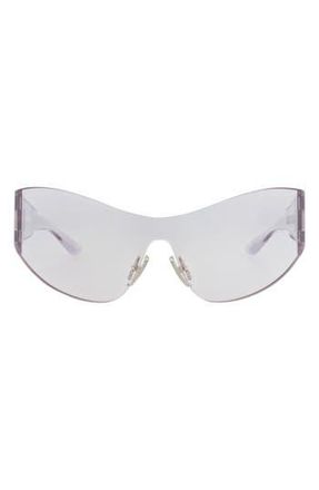Balenciaga 99mm Wraparound Sunglasses in Grey Grey Grey at Nordstrom Rack
