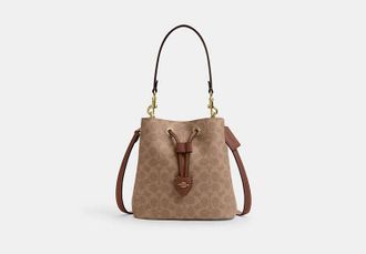 Coach Womens Rowan Bucket Bag in Brown | PVC