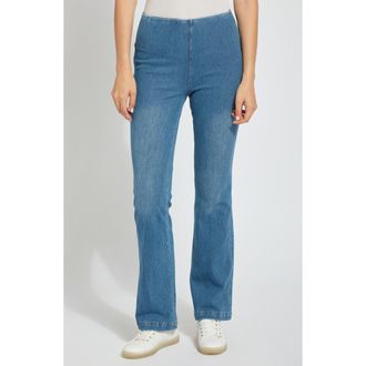 Lyssé ntials High Waist Bootcut Pants in Mid Wash at Nordstrom, Size X-Large