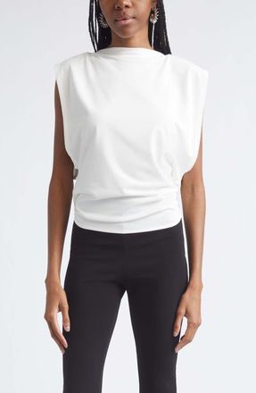 Jacquemus Le Moisson Draped Paper Jersey Apron Top in White at Nordstrom, Size X-Small