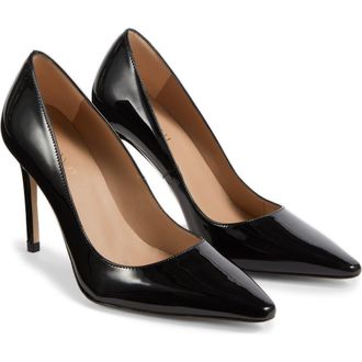 L.k. Bennett Fern Pointed Toe Pump in Black Patent at Nordstrom Rack, Size 12
