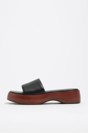 Bimba & Lola Leather Platform Sandals in Black at Nordstrom, Size 36