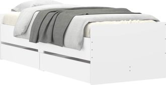 vidaXL Estructura De Cama Con Caj&oacute;n Blanco Madera De Pino Macizo Vidaxl