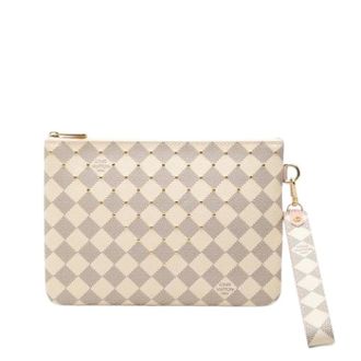 Louis Vuitton Pre-owned Studded Damier Clutch - Dames - Pre-owned - Wit - Maat: ONE Size