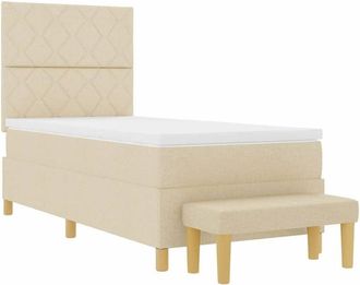 vidaXL Vidaxl - Box Spring Bed with Mattress Cream 100 x 200 cm Fabric