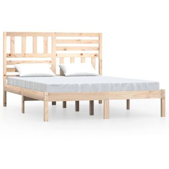Berkfield Home Bed Frame 120x190 cm Small Double Solid Wood Pine in Natural