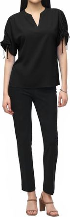 Joseph Ribkoff Woven Boxy Top In Black