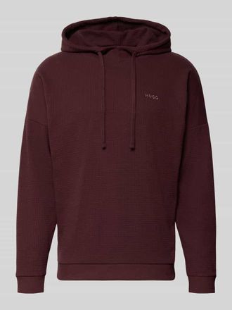 HUGO BOSS Regular Fit Hoodie aus Baumwoll-Mix Modell AUSTIN in Aubergine, Größe XXL