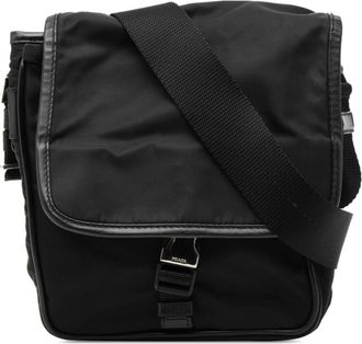 Prada Black Nylon Leather Shoulder Bag (Pre-Owned)