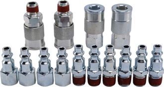 OEM Kit De 14 Piezas De Acoplamientos Y Tapones De Conexi&oacute;n R&aacute;pida Npt De 1/4 De Pulgada Para Accesorios De Compresores De Aire