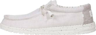 Hey Dude Mens Wally Chambray Loafers In Stone Beige