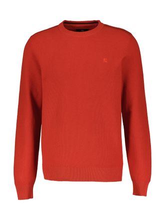 Lerros Strickpullover LERROS LERROS Crewneck Strickpullover, Herren, Gr. S, grau (lava rot), 100% Baumwolle, Pullover Strickpullover